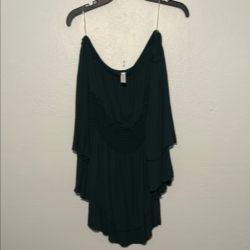 Dark Green Off-Shoulder Dress